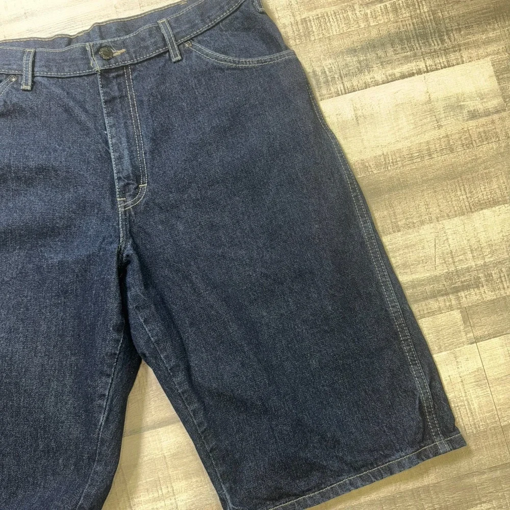 Genuine Dickies Carpenter Denim Shorts Indigo Blue Utility Workwear Mens Size 36